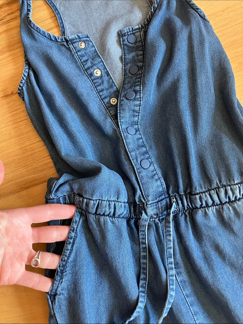 Silver Jeans Blue Sleeveless Denim Jumpsuit